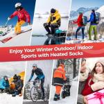 Heated Socks for Men Women, 8000mAh Rechargeable Battery Electric Heating Socks with APP Control Washable Winter Warm Socks for Foot Warmer Outdoor Fishing Hunting Ski Cycling Hiking Camping (X Large)