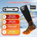 Heated Socks for Men Women, 8000mAh Rechargeable Battery Electric Heating Socks with APP Control Washable Winter Warm Socks for Foot Warmer Outdoor Fishing Hunting Ski Cycling Hiking Camping (X Large)