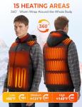 TODWARM Men Heated Vest with 16000mAh Battery Pack Included, Detachable Hood Sleeveless Electric Warming Jacket for Winter Hiking Cycling, L