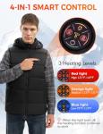 TODWARM Men Heated Vest with 16000mAh Battery Pack Included, Detachable Hood Sleeveless Electric Warming Jacket for Winter Hiking Cycling, L