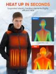 TODWARM Men Heated Vest with 16000mAh Battery Pack Included, Detachable Hood Sleeveless Electric Warming Jacket for Winter Hiking Cycling, L