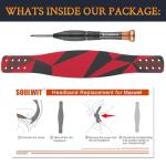 SOULWIT Silicone Headband Cover for Audeze Maxwell Headphones, Replacement Top Headstrap Pad Repair Part - Red Storm