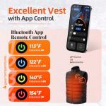 Bopoid Heated Vest for Men with APP Control, Lightweight Electric Mens Heated Vest with 12V Battery Pack for Winter Cycling (Size XXL)