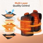 Bopoid Heated Vest for Men with APP Control, Lightweight Electric Mens Heated Vest with 12V Battery Pack for Winter Cycling (Size XXL)