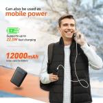 Bopoid Heated Vest for Men with APP Control, Lightweight Electric Mens Heated Vest with 12V Battery Pack for Winter Cycling (Size XXL)