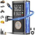 Ripom Tire Inflator Portable Air Compressor - Fast Inflation Cordless Air Pump for Car Tires, 150PSI Electric Bike Tire Pump with Digital Pressure Gauge, LED Light for Car, Motorcycle, Bike, Ball