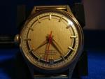 JUNGHANS TRILASTIC 17 JEWEL MANUAL WIND WRISTWATCH WITH EXPANSION BAND. RUNNING!
