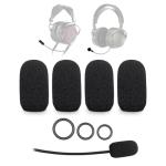 Voarmaks 4-Pack Mic Foam Covers Compatible with Audeze LCD GX, Maxwell Gaming Headset, Audeze Penrose, Penrose X, Mobius, HyperX Cloud Orbit S Gaming Headsets + 12 O-Rings in 3 Sizes