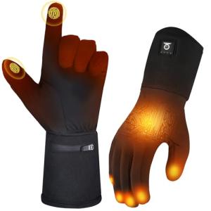 HEAT NICE Heated Glove Liners for Men Women, Rechargeable Battery Electric Heated Gloves, Winter Warm Glove Liners, Thin Gloves Riding Ski Snowboarding Hiking Cycling Hand Warmers (M/L)