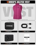 TRISTEAFF Womens Heated Vest, Heating Vests For Women With Battery Pack Included, Slim Fit Lightweight Warming Quilted Gilet, Rechargeable Electric Down Puffer Jacket For Winter, Cycling