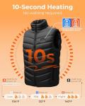 Puffer Classic Heated Vest for Men Women, 3 Heating Levels 12 Heating Zones, USB Electric Heated Vest for Outdoor Motorcycle Camping Fishing Skiing Cycling Hunting Hiking Golf (Not Included Battery)