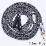 Fezzlo Audio Cable,8N Single Crystal Silver-Plated Mixed Cord Compatible with Audeze LCD-3 LCD-4 LCD-X LCD-XC MEZE Empyrean Elite Kennerton Thror Vali Headphone 3.5mm Plug, Dark Grey