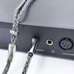 Fezzlo Audio Cable,8N Single Crystal Silver-Plated Mixed Cord Compatible with Audeze LCD-3 LCD-4 LCD-X LCD-XC MEZE Empyrean Elite Kennerton Thror Vali Headphone 3.5mm Plug, Dark Grey