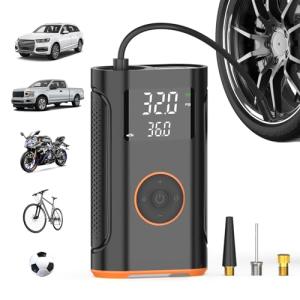 (New Upgrade) ZSX Tire Inflator Portable Air Compressor-160 PSI Air Pump with Memory Function, Electric Bike Pump with Tire Pressure Gauge, Tire Inflator for Car, Gifts for Men Husband Father