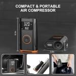 (New Upgrade) ZSX Tire Inflator Portable Air Compressor-160 PSI Air Pump with Memory Function, Electric Bike Pump with Tire Pressure Gauge, Tire Inflator for Car, Gifts for Men Husband Father