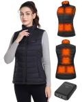 Evonicc Heated Vest for Women, Warming Women's Heated Vest with 7.4V 16000mAh Battery Pack, Electric Heating Vests for Cycling Skiing