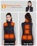 Evonicc Heated Vest for Women, Warming Women's Heated Vest with 7.4V 16000mAh Battery Pack, Electric Heating Vests for Cycling Skiing