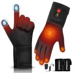 Hfshimlux Heated Gloves for Women-2200mAh 3 Levels Temperature Control 6 Hours Heating Thin Electric Heated Warm Gloves Suitable for Daily Warmth Keeping Cycling Chores in Winter(Black, M-L)