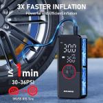 Tire Inflator Portable Air Compressor,150PSI Faster Inflation Cordless Tire Air Pump with Digital Gauge,Auto Shut-Off,LED Light,Electric Air Pump for Car Tires,SUV, Motorcycle, Bike, Balls