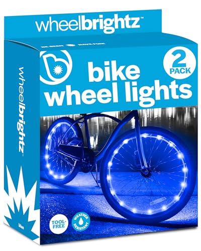 Brightz WheelBrightz Bike Light (2-Pack Blue) - Electric Bike Accessories for Adult Bikes - Bicycle Wheel Lights for SE BMX eBike Mini Kids Boys Girls Men Women Bikes Ages 5 6 7 8 9 10 11 12 Year Old