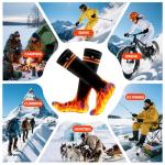 Anycash Heated Socks for Men & Women - 5000mAh Rechargeable Heated Sock, Electric Heated Socks with 4 Heating Levels, Machine Washable for Hunting, Camping, Hiking, Cycling, Outdoor Work