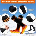 Anycash Heated Socks for Men & Women - 5000mAh Rechargeable Heated Sock, Electric Heated Socks with 4 Heating Levels, Machine Washable for Hunting, Camping, Hiking, Cycling, Outdoor Work