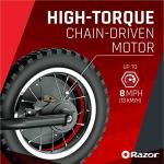 Razor MX125 Dirt Rocket Electric-Powered Bike with Authentic Motocross Geometry, Rear-Wheel Drive,100-watt, high-Torque, Chain-Driven Motor, for Kids 7+, Blue