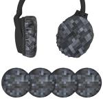 Geekria 2 Pairs Flex Fabric Headphones Ear Covers - Product Safety Certified - Washable & Stretchable Earcup Protectors for Over-Ear Headsets, Sweat Pads for Gym, Gaming (Size M/MC Stone)