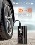 KIAIR Tire Inflator Portable Air Compressor, 150PSI Air Pump for Car Tires with LED Light, Cordless Tire Pump with Digital Pressure Gauge, Tire Inflator for Car, Bike, Motorcycle, Ball