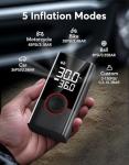 KIAIR Tire Inflator Portable Air Compressor, 150PSI Air Pump for Car Tires with LED Light, Cordless Tire Pump with Digital Pressure Gauge, Tire Inflator for Car, Bike, Motorcycle, Ball