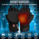 Heated Gloves for Men Women, Rechargeable Full & Half Hands Electric Gloves Heated Fingerless Touchscreen Gloves Heated Winter Hand Warmer for Work Cycling Skiing Outdoor Snow (Large)