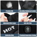 Heated Gloves for Men Women, Rechargeable Full & Half Hands Electric Gloves Heated Fingerless Touchscreen Gloves Heated Winter Hand Warmer for Work Cycling Skiing Outdoor Snow (Large)