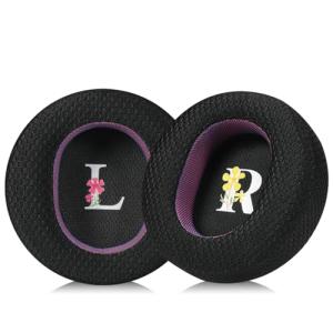 Jomwag Replacement Earpads for AUDEZE Maxwell - Breathable Mesh Black/Purple