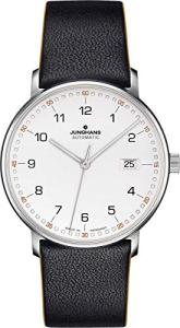 Junghans Watch Form A Automatic Matt Silver Dial Black Leather Strap 027/4731.00