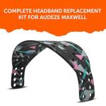WC Mod Kit Maxwell V2 – Cooling Gel Earpads + Extra Wide Silicone Headband Compatible with Audeze Maxwell Xbox & PS5 by Wicked Cushions | Freeze Cooling & Enhanced Comfort | 90's Black