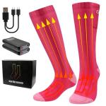 MMlove Heated Socks for Girls,3 Heat Settings, 4000mAh Battery, Electric Heated Socks for Teenagers Youth, Rechargeable Foot Warmers, Washable for Skiing,Camping,Snowboarding,Hiking,Cycling