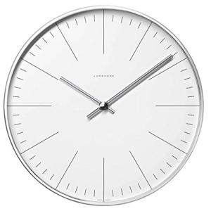 Junghans Max Bill Clock.30cm diam. Stainless Steel case. Quartz Movement. Mineral Glass face with Marker Bars.