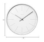 Junghans Max Bill Clock.30cm diam. Stainless Steel case. Quartz Movement. Mineral Glass face with Marker Bars.