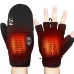 yoostooper Rechargeable Electric Heated Gloves for Men & Women, Flip Top Design, Full & Half Hand Heating & Fingerless Option, Perfect for Cold Weather Work, Cycling, Skiing & Outdoor Snow