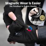 yoostooper Rechargeable Electric Heated Gloves for Men & Women, Flip Top Design, Full & Half Hand Heating & Fingerless Option, Perfect for Cold Weather Work, Cycling, Skiing & Outdoor Snow