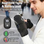 yoostooper Rechargeable Electric Heated Gloves for Men & Women, Flip Top Design, Full & Half Hand Heating & Fingerless Option, Perfect for Cold Weather Work, Cycling, Skiing & Outdoor Snow