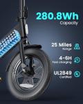 DYU Electric Bike for Adults Teens, Folding Electric Bicycle,Commuter City E-Bike with 350W Motor and 36V 7.5Ah Battery,3 Levels Assist, Dual Disc Brakes,14" Foldable ebike with Pedals