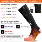 SNOW DEER Upgraded Rechargeable Electric Heated Socks,7.4V 2200mAh Battery Powered Cold Weather Heat Socks for Men Women,Outdoor Riding Camping Hiking Motorcycle Skiing Warm Winter Socks（L）