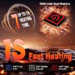 Heated Gloves for Men Women, Electric Heated Gloves with 3200mAh Rechargeable Battery, Lightweight Hand Warmers for Winter, Skiing, Motorcycle, Hunting, Cycling (Black, S)