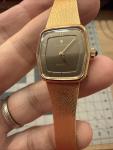 RARE VINTAGE JUNGHANS STARLINE Quartz WATCH Hexagon W Germany New bat gold mesh