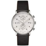 Junghans Form C Chronoscope Quartz Matt Silver Watch | Black Calfskin 041/4771.00