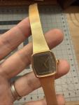 RARE VINTAGE JUNGHANS STARLINE Quartz WATCH Hexagon W Germany New bat gold mesh