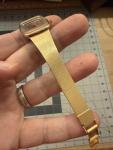 RARE VINTAGE JUNGHANS STARLINE Quartz WATCH Hexagon W Germany New bat gold mesh