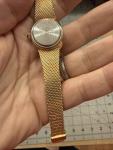 RARE VINTAGE JUNGHANS STARLINE Quartz WATCH Hexagon W Germany New bat gold mesh