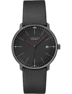 Junghans Max Bill Automatic Bauhaus Black Dial Leather Band Watch 27/4308.02